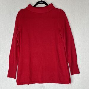 Talbots 100% Pure Cashmere Sweater Small Solid Red Christmas Holiday Mock Neck